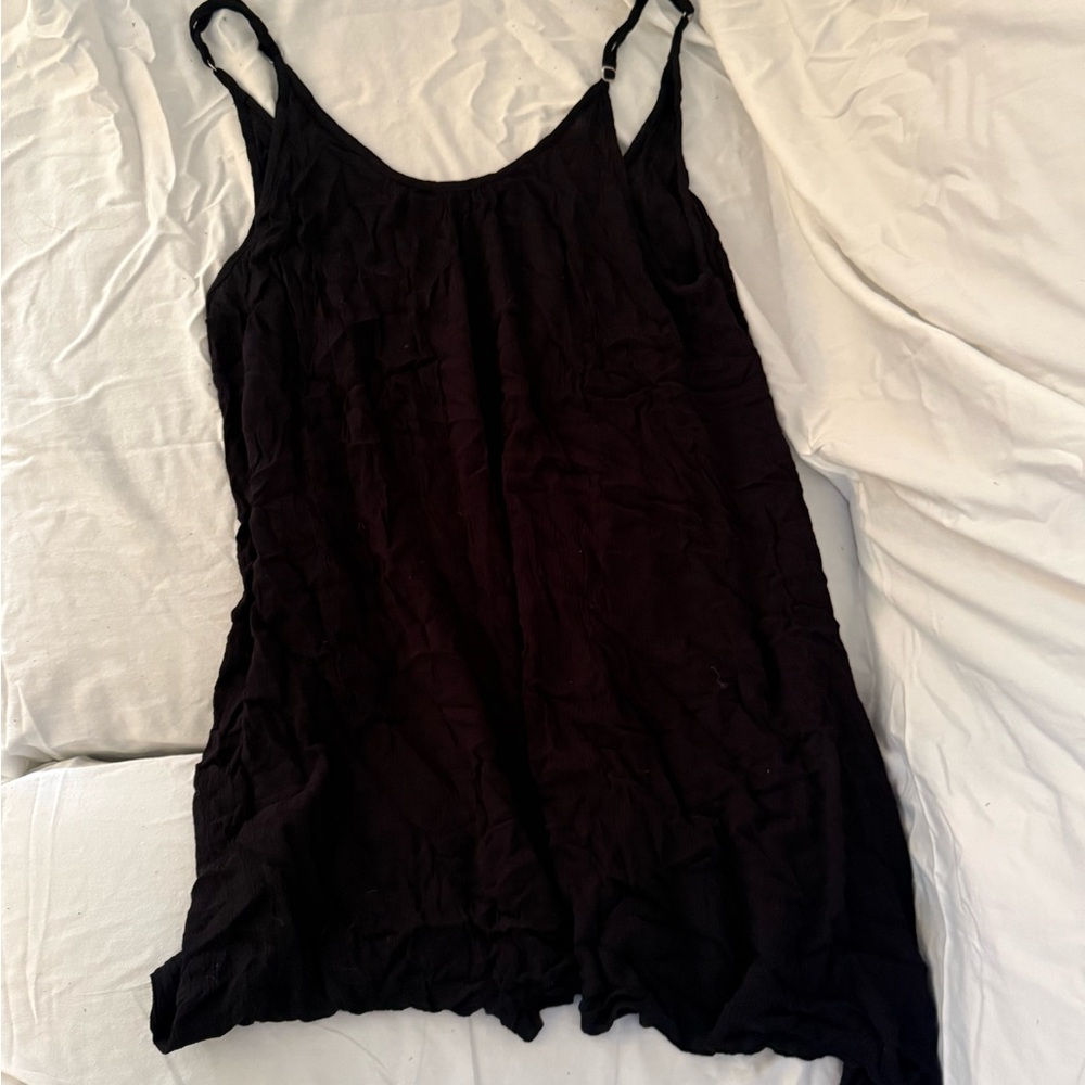 New Elan Black Crinkle Swim Cover-Up Dress / Tunic